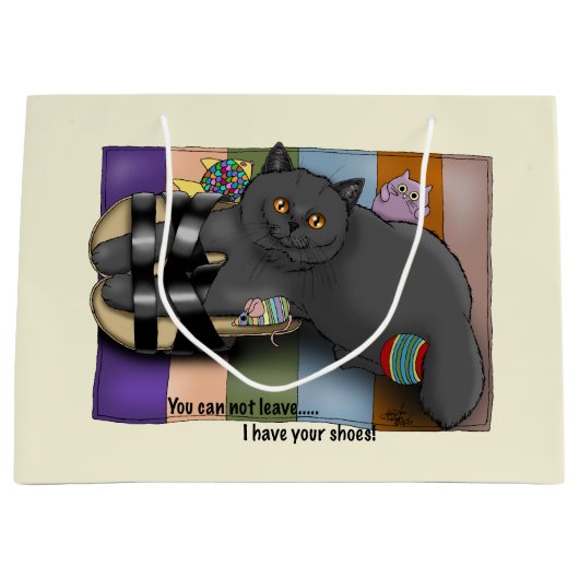 Britse Shorthair Cat Sandalen Grappig Schattige Groot Cadeauzakje (Voorkant)