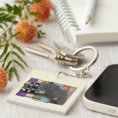 Britse Shorthair Cat Sandalen Grappig Schattige Sleutelhanger (Voorkant Rechts)