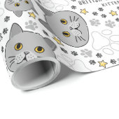 Britse Shorthair Waterverf Wrapping Paper Cadeaupapier (Rol Hoek)