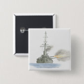 Britse slagcruiser vierkante button 5,1 cm (Voorkant /achterkant)