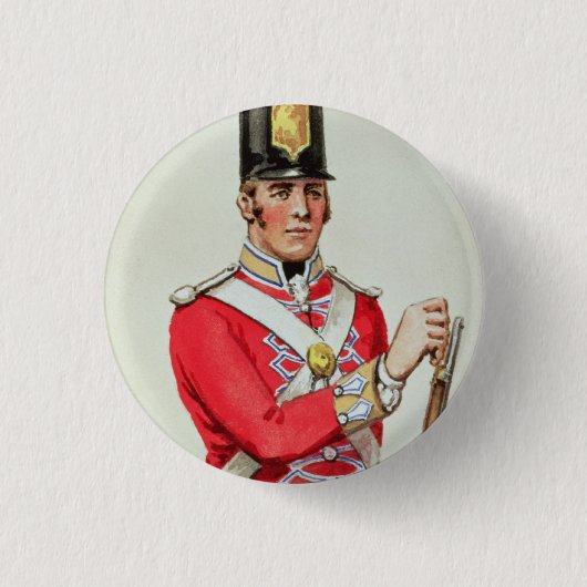 Britse soldaat in Napoleonic Times Ronde Button 3,2 Cm (Voorkant)