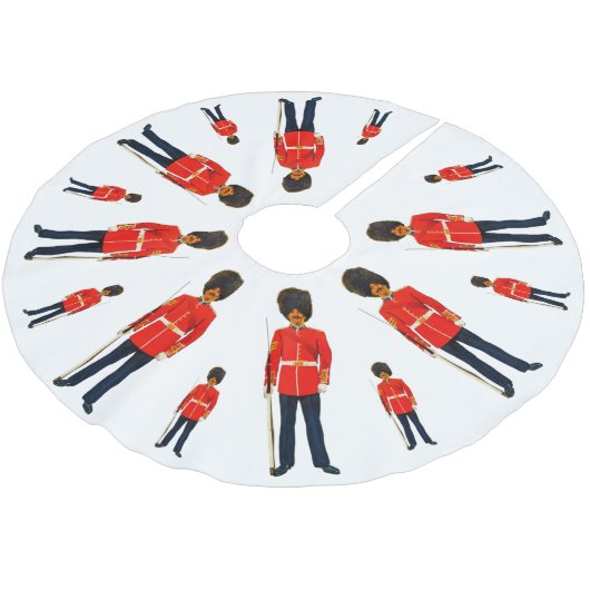 Britse soldaten blauw en rood op wit kerstboom rok (Gekanteld)