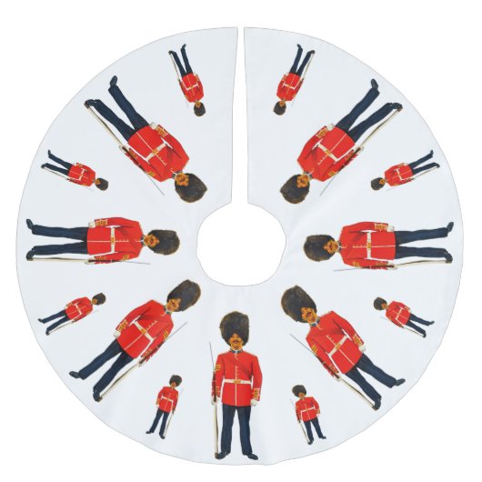 Britse soldaten blauw en rood op wit kerstboom rok (Voorkant)