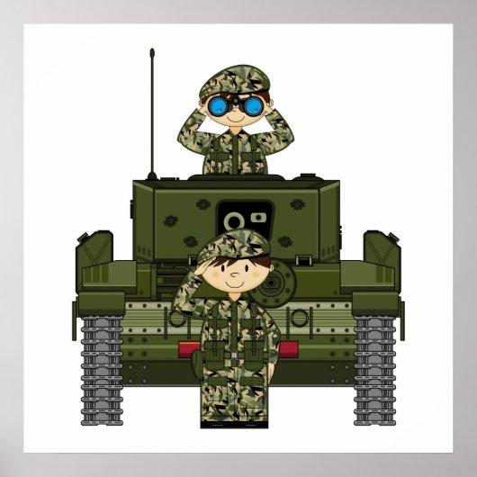 Britse soldaten en Poster van de tank (Voorkant)