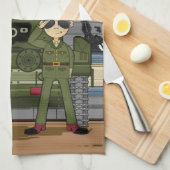 Britse soldaten en tankwasdoek theedoek (Quarter Fold)