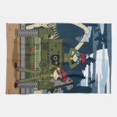 Britse soldaten en tankwasdoek theedoek (Horizontaal)