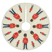Britse soldaten in blauw en rood op lichtbeige kerstboom rok (Voorkant)