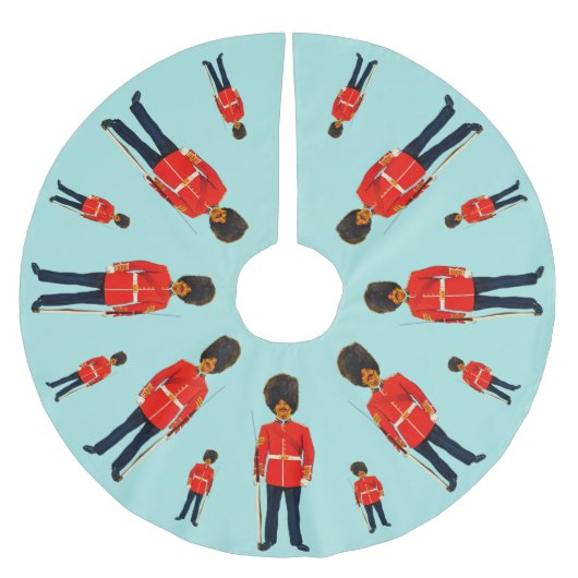 Britse soldaten in blauw en rood op lichtblauw kerstboom rok (Voorkant)