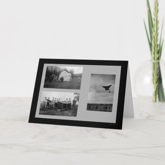 Britse soldaten met oorlogskite en parachute 1914 kaart (Voorkant)