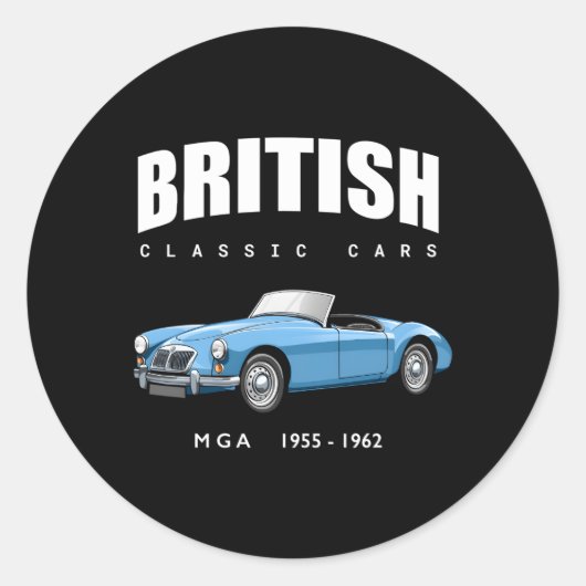 Britse sportwagen Mg MGA Ronde Sticker (Voorkant)