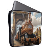 Britse stoomtrein vertrekt uit Londen Laptop Sleeve (Voorkant Rechts)