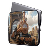 Britse stoomtrein vertrekt uit Londen Laptop Sleeve (Voorkant Links)