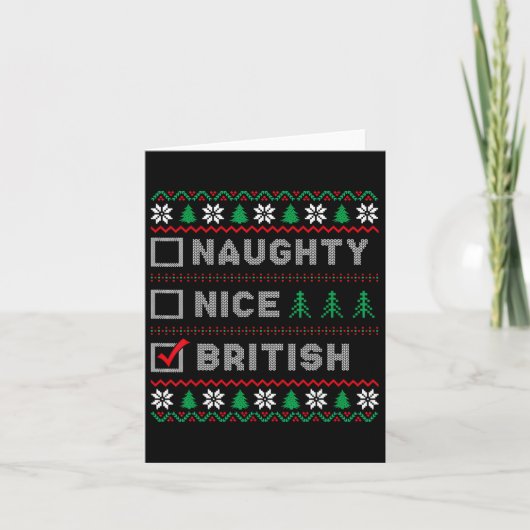 Britse Stoute Nette Lijst Kerstmannen Lijst Grappi Kaart (Voorkant)