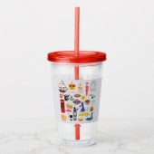 Britse symbolen acryl drinkbeker (Voorkant)