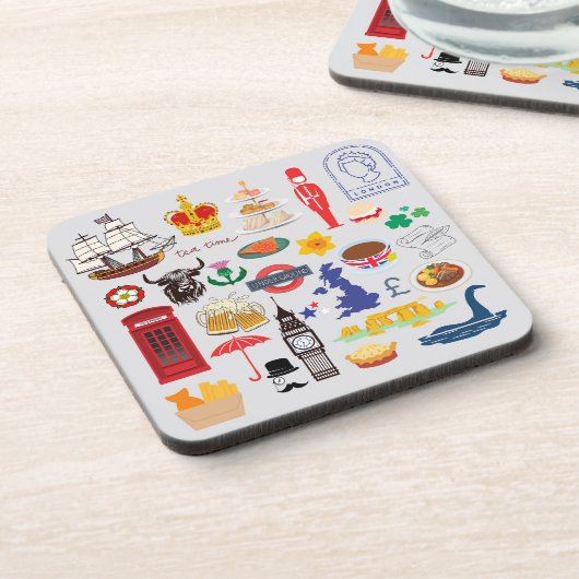 Britse symbolen bier onderzetter (Linkerzijde)