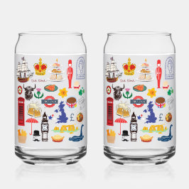 Britse symbolen blikvorm glas