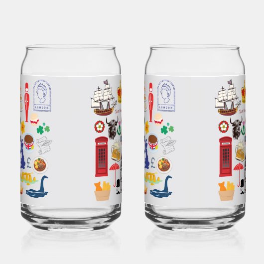 Britse symbolen blikvorm glas (Links)
