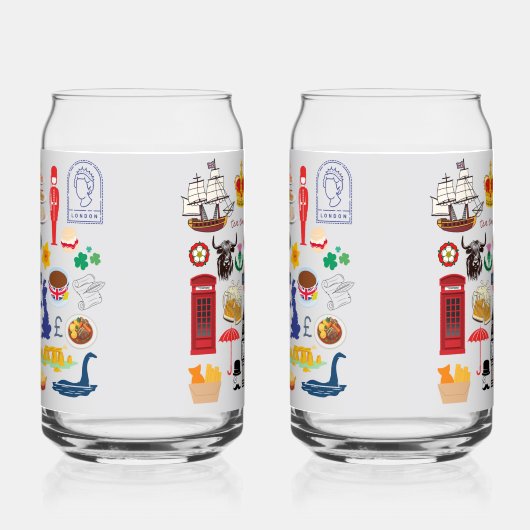 Britse symbolen blikvorm glas (Rechts)