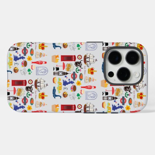 Britse symbolen Case-Mate iPhone case (Achterkant (horizontaal))