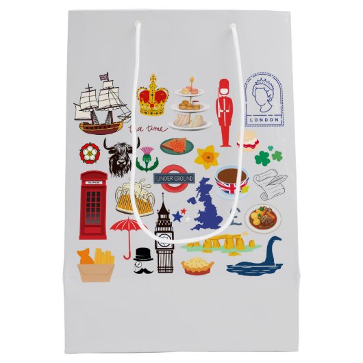 Britse symbolen medium cadeauzakje (Achterkant)