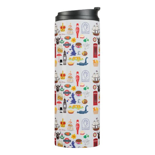 Britse symbolen thermosbeker (Gedraaid links)