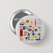 Britse symbolen uit het VK Ronde Button 5,7 Cm (Voorkant /achterkant)