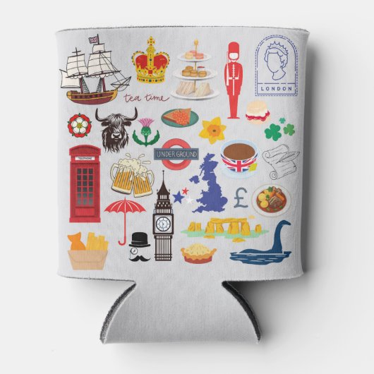 Britse symbolen van het VK Blikjeskoeler (Voorkant)