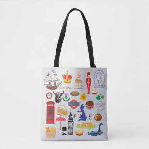 Britse symbolen van het VK Tote Bag
