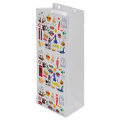 Britse symbolen wijn cadeautas (Achterkant Gekanteld)