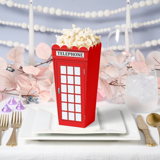 Britse telefooncel Popcorn Favor Doos Bedankdoosjes (Huwelijk)