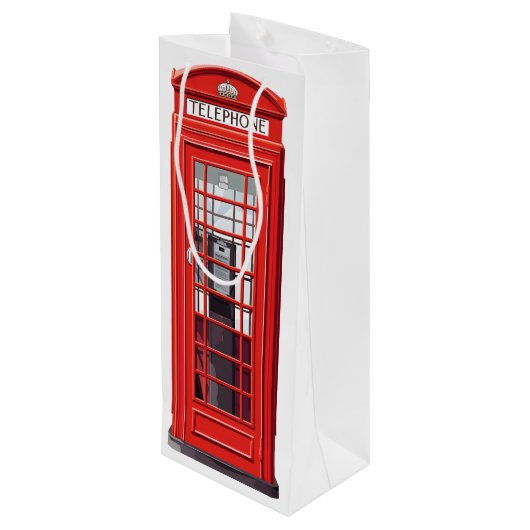 britse telefooncel wijn cadeautas (Achterkant Gekanteld)