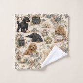 Britse Theekamer Cockapoo Badhanddoekenset Bad Handdoek (Wasdoekje)
