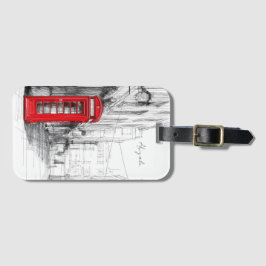 Britse Travel ID met rode telefooncel Bagagelabel