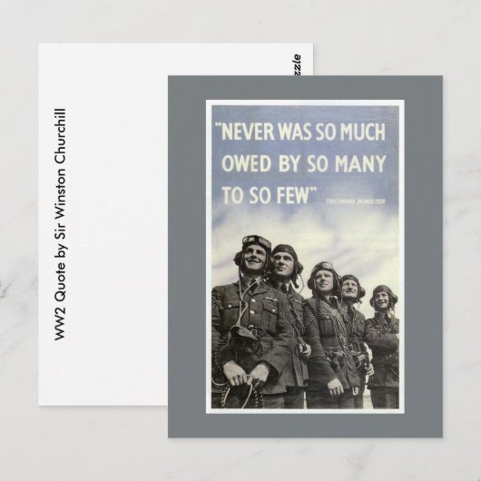 Britse Tweede Wereldoorlog Churchill Briefkaart (Voorkant / Achterkant)