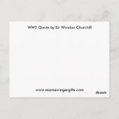 Britse Tweede Wereldoorlog Churchill Briefkaart (Achterkant)