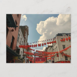 Britse UK Londen Chinatown Vlag Lanterns Travel Briefkaart