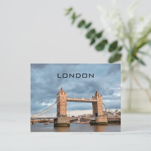 Britse UK London Tower Bridge Boats Travel Briefkaart (Staand voorkant)