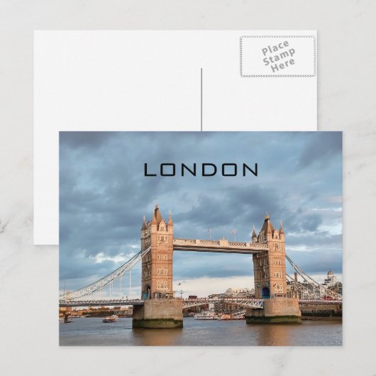 Britse UK London Tower Bridge Boats Travel Briefkaart (Voorkant / Achterkant)