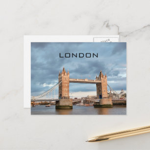 Britse UK London Tower Bridge Boats Travel Briefkaart