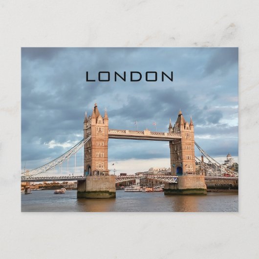 Britse UK London Tower Bridge Boats Travel Briefkaart (Voorkant)