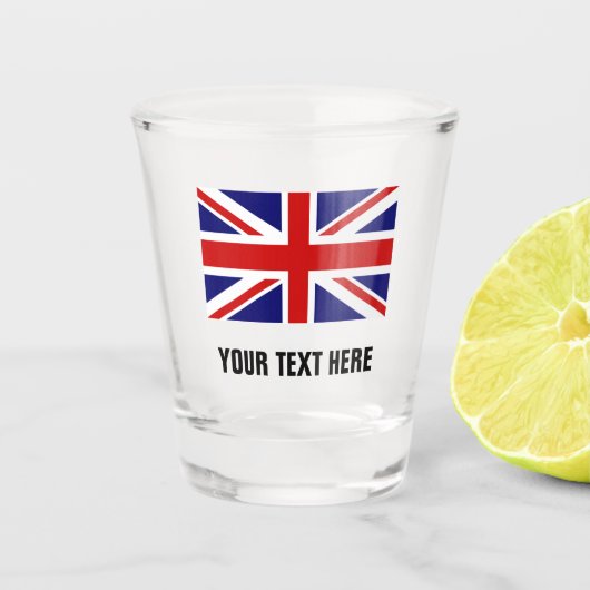 Britse Unievlagenvlag op maat drink partij Shot Glas (Voorkant)
