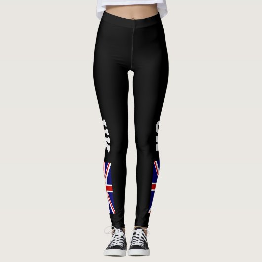 Britse Union Jack Britse vlag aangepaste Branded s Leggings (Voorkant)