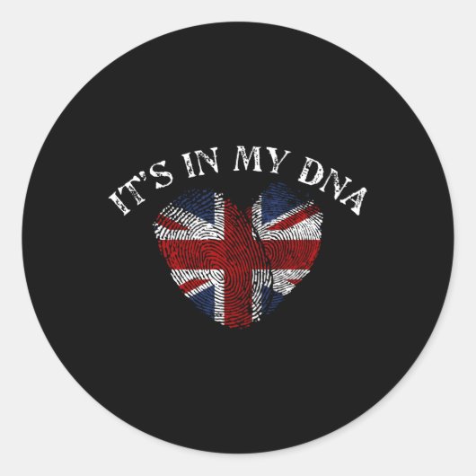 Britse Union Jack DNA Britse vlag Ronde Sticker (Voorkant)
