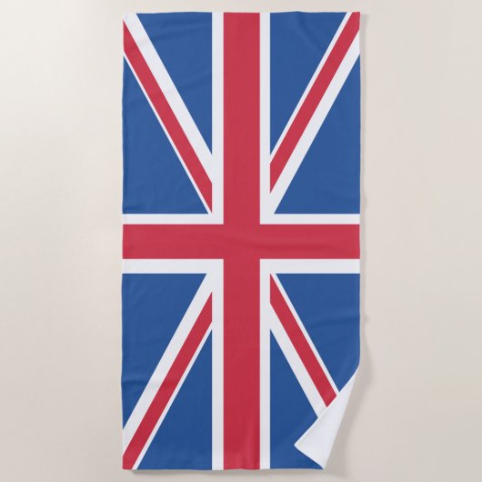 Britse Union Jack Flag Beach Handdoek (Voorkant)