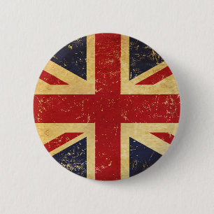 Britse Union Jack Flag  Button