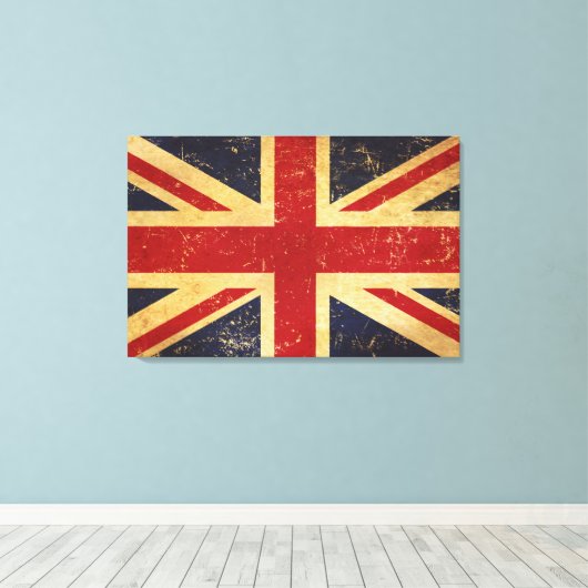 Britse Union Jack Flag Canvas Afdruk (Insitu (Houten vloer))