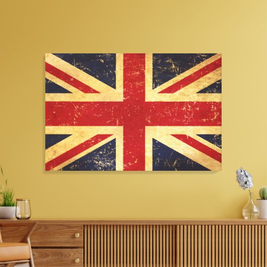 Britse Union Jack Flag  Canvas Afdruk (Insitu (Woonkamer))