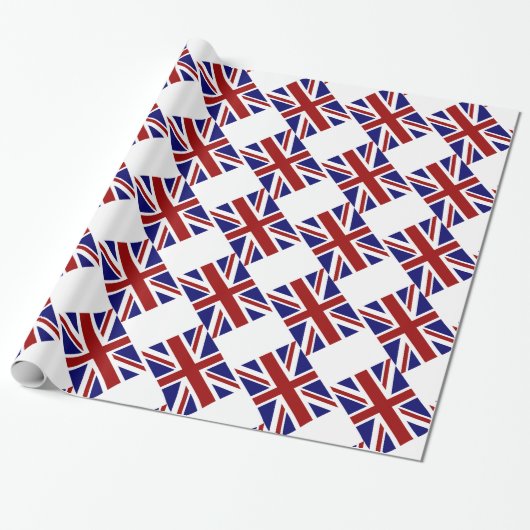 Britse Union Jack Flag Diagonal Cadeaupapier (Uitgerold)