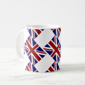 Britse Union Jack Flag Diagonal Koffiemok (Voorkant links)