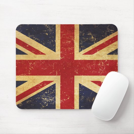 Britse Union Jack Flag  Grunge Muismat (Met muis)